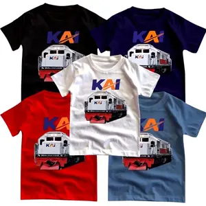 Kaos Anak Laki Laki Kereta Api Indonesia KAI Bahan Tebal Baju Fashion Kids