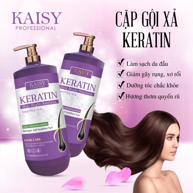  Cặp gội xả cao cấp keratin KAI  TÍM   thơm đậm ,thơm lâu ,kiểm xoát gàu dầu thừa ,x2 dưỡng  ngăn bết ,phục hồi tóc khô xơ hư tổn ,kích thích mọc tóc dung tích 2000ml  1 chai 