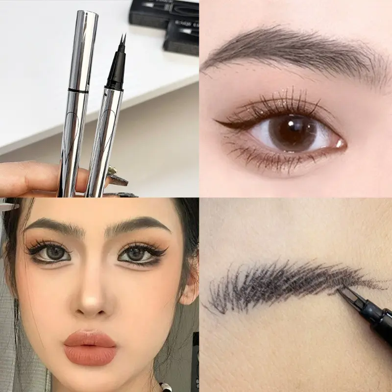 Chì Kẻ Mày Hai Ngạnh Đầu Bút Hai Ngạnh Lâu Trôi, Không Thấm Nước, Không Màu, Tự Nhiên, Chống Nhòe, Dễ Sử Dụng, Thích Hợp Cho Người Mới Bắt Đầu, Mua Một Tặng Ba Ưu Đãi 4