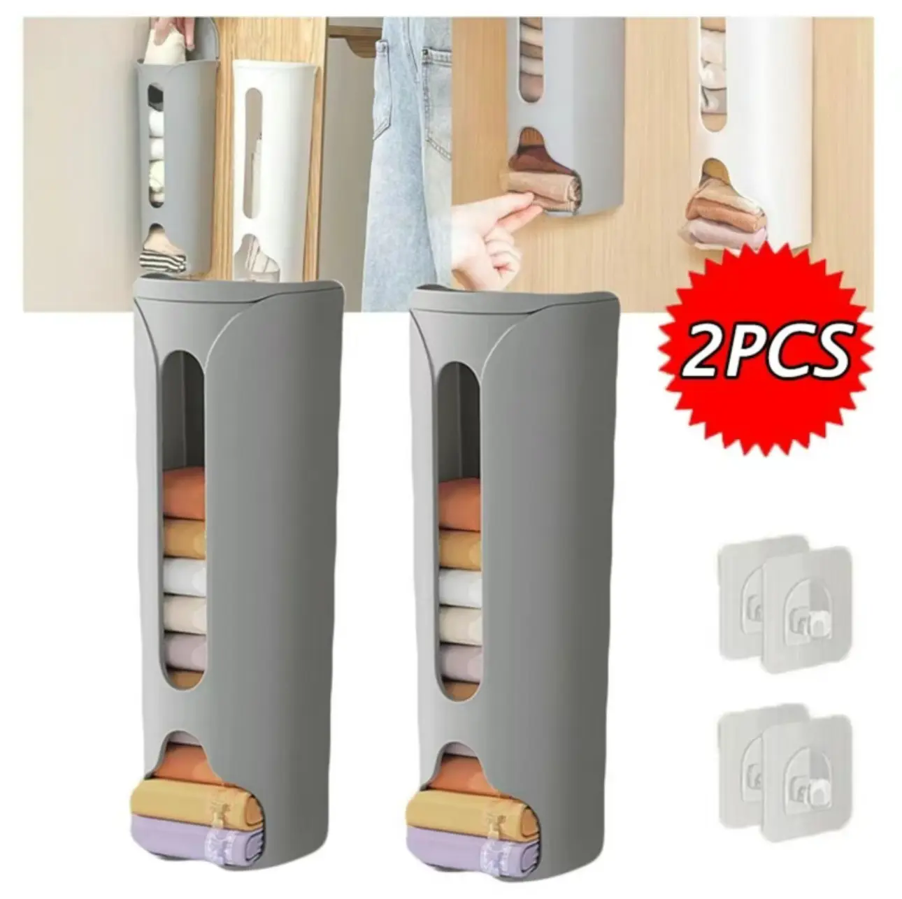 Wall Mounted Plastic Bag Holder WallMounted Socks Panties OrganizerTrash Bag Dispenser UnderwearStorage Box Container Kotak