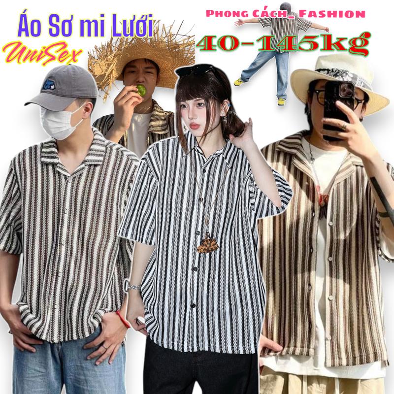 có BigSize Áo Sơ Mi UNISEX nam nữ vải ĐAN LƯỚI Đẹp hơn với mọi kích cỡ lên tới 145kg.Chất liệu Lưới -phong cách,thoáng mát ngày hè sơ ,mi ĐAN LƯỚI