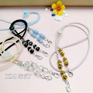 Strap Masker Tali Ulir Elastis Kalung Masker Hijab 2in1 Monte Crystal Kokot Udang