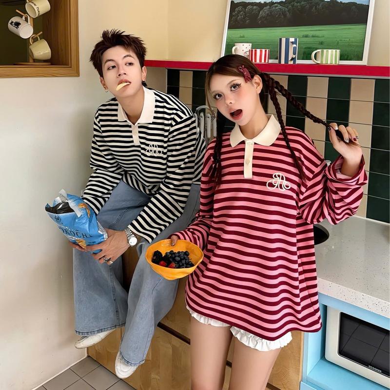 BST 2025 AB HOUSE - Áo Polo sọc tay dài STRIPED LONG SLEEVES thời trang nam nữ