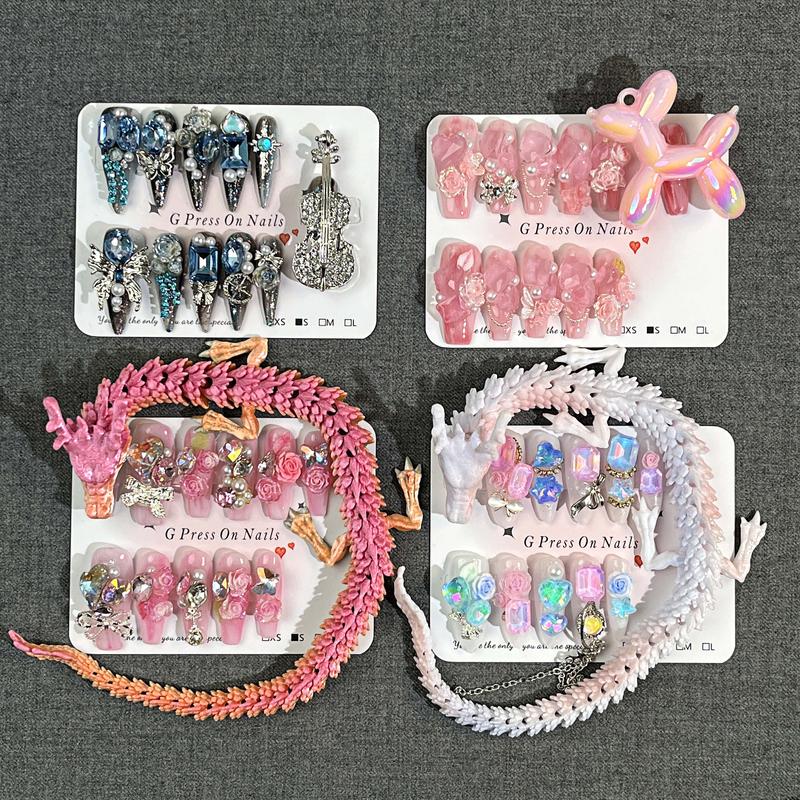 Product Introduction of [13.8-SD] 11 fingers  interchangeable Handmade Nail Press On Nails  IF you buy more ,surprise more! 1