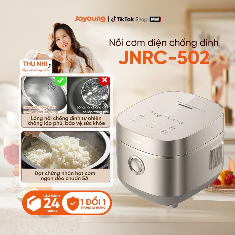  Nồi cơm điện tử chống dính tự nhiên thế hệ mới Joyoung JNRC-502 Lòng nồi thép 316L cao cấp Dung tích 1.8L 