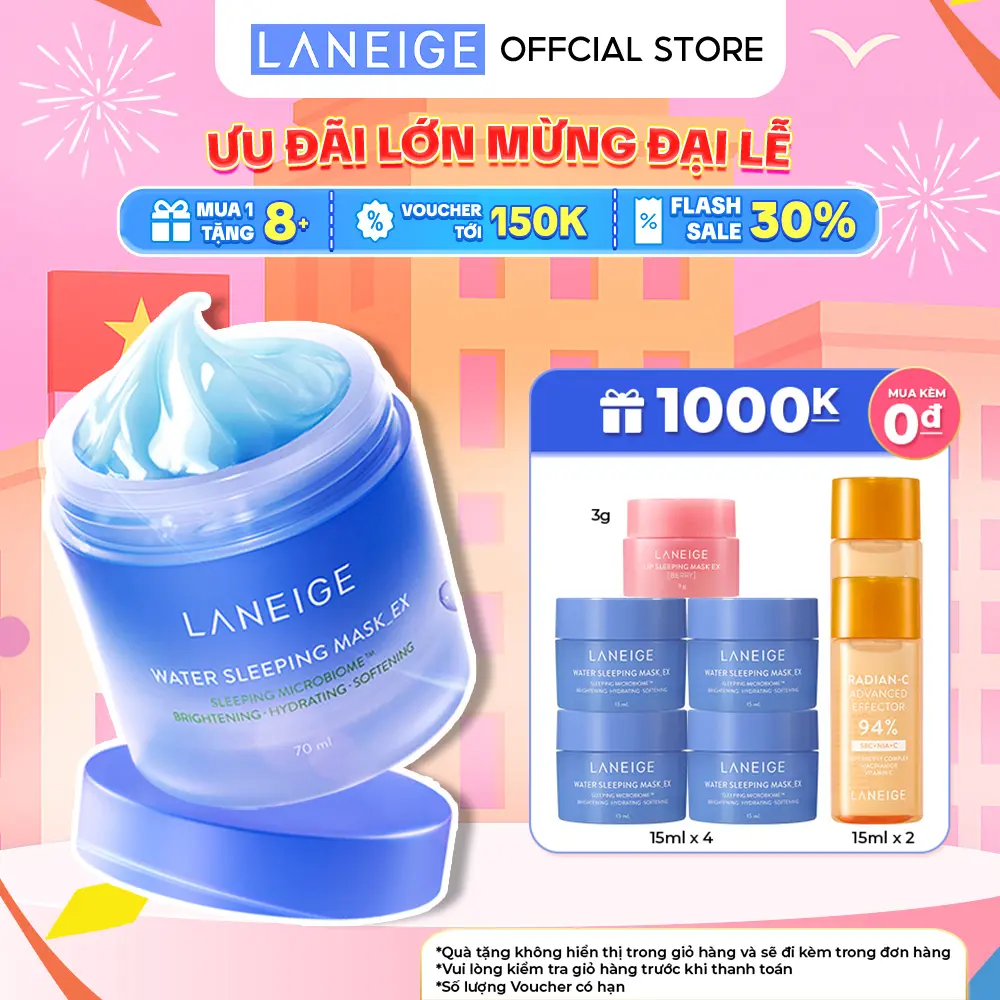 Mặt nạ ngủ dưỡng ẩm tăng cường khả năng tự vệ của da làm đẹp da LANEIGE Water Sleeping Mask EX 70ml Skincare Cosmetics Women