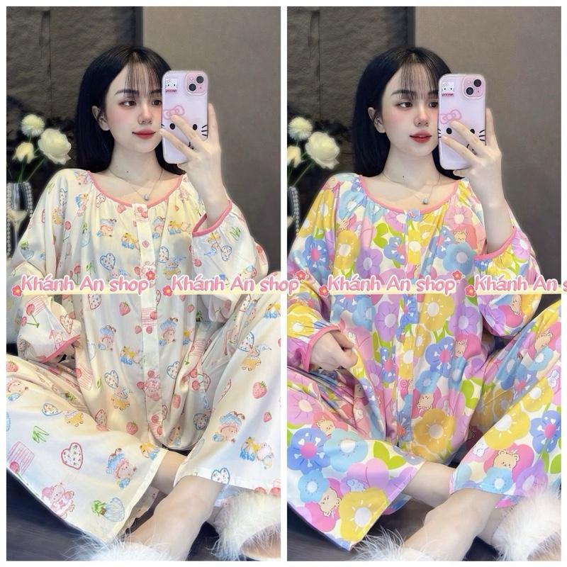  KA164 Quần Dưới m6   M L dưới m55 xl xxl 3xl dưới 1m6  - Đồ Bộ Tole Lanh Áo Cổ Tròn Phối Viền Tay Dài Cài Nút Quần Dài 