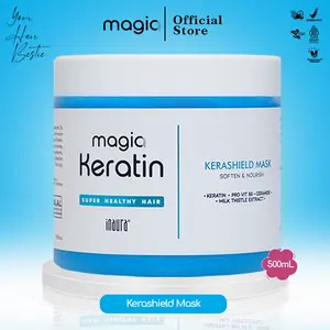 Magia Keratin Kerashield Hairmask 500ml Perawatan Ceramide Haircare dengan Keratin Pro-V B5 & Ceramide untuk Rambut Kuat Sehat dan Berkilau