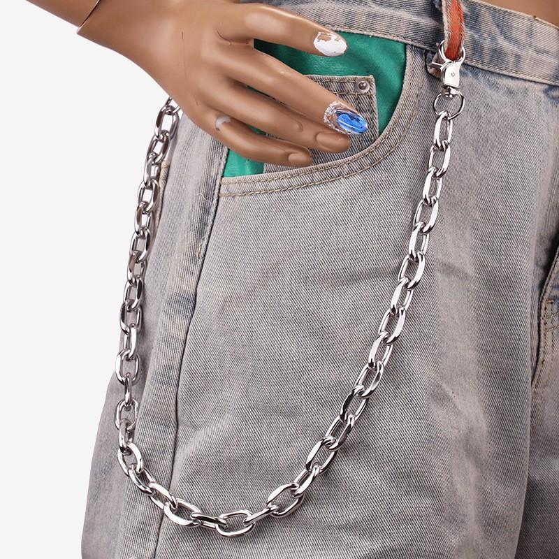 Product Introduction of Rantai Dompet Baja Titanium Pria Wanita Anti Karat Mode Hip Hop Silver 4