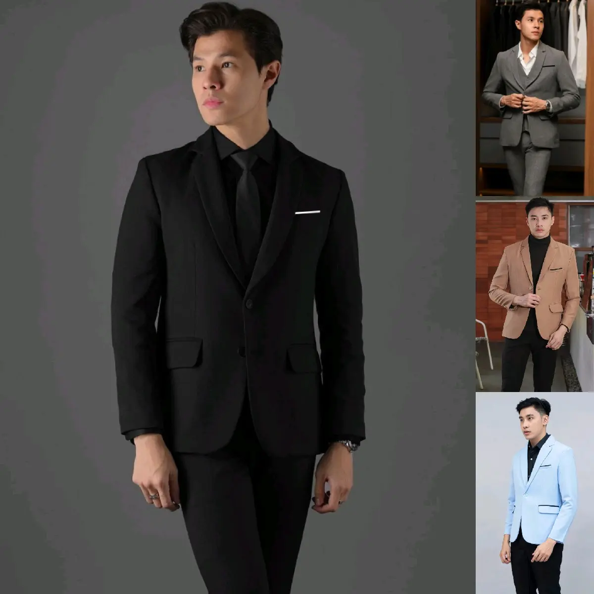 FORMALE.ID Jas Blazer Pria Jas Formal Jas casual Jas wisuda Jas nikah Slim-fitting Kantor Hitam
