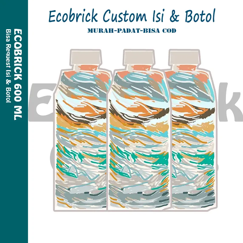 Ecobrick Botol Vit 600 ml berat 250g gram padat murah 3