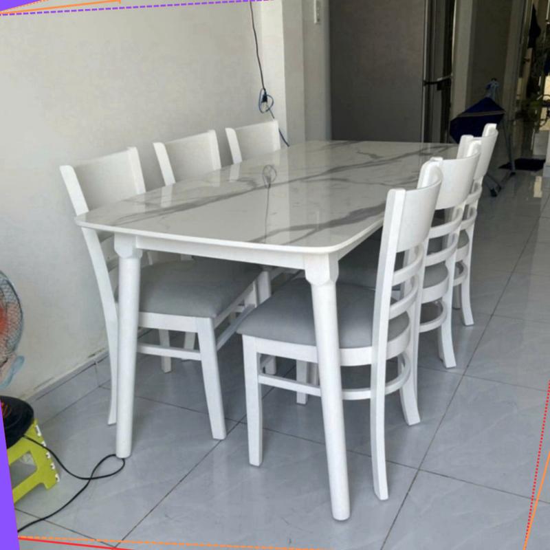 Product Introduction of Bàn Ăn Cơm Giả Đá 6 Ghế - Bộ Bàn Ăn Gia Đình 6 ghế cabin trắng - TH Ngọc Mai - BH 12 tháng 104