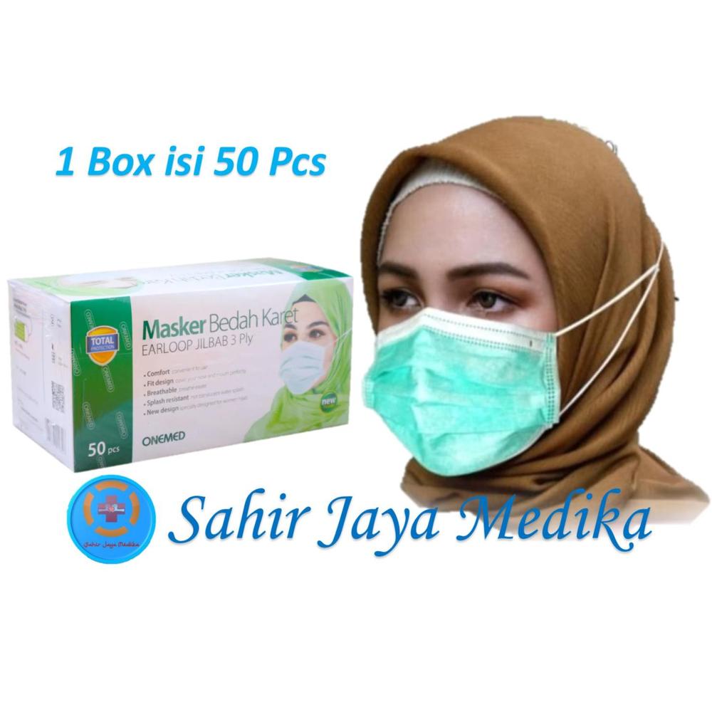 Surgical Mask 3 ply Earloop Headloop1 Box isi 50 pcs - Hijau Earloop