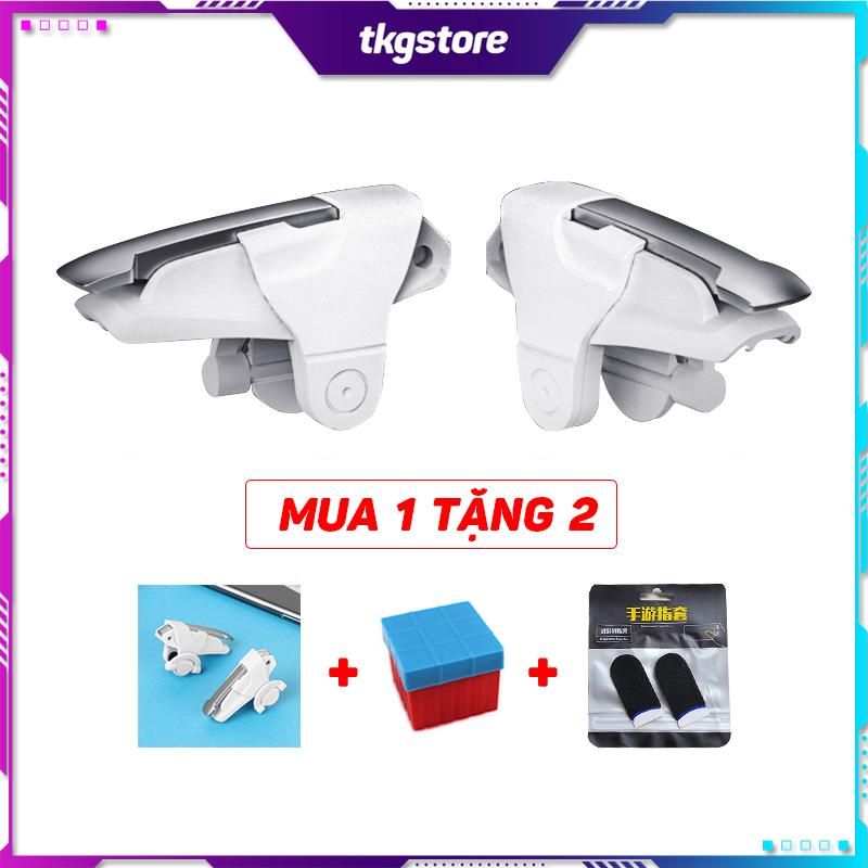 Nút bấm chơi game White Shark chất liệu nhựa ABS và hợp kim bền bỉ cực nhạy chơi game PUBG Mobile Free Fire