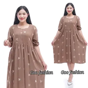 Daster motif pita viral terbaru busui bumil resleting depan cantik kekinian Rayon