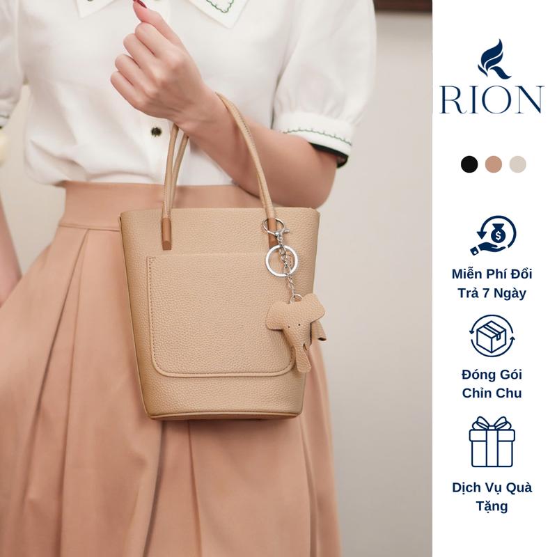 Tặng Kèm Móc Khóa Voi Túi Xách Nữ Đeo Chéo Hình Hộp RION Chính Hãng Da Vân Hạt Cao Cấp Không Bong Tróc Phù Hợp Đi Làm Dự Tiệc TXN19