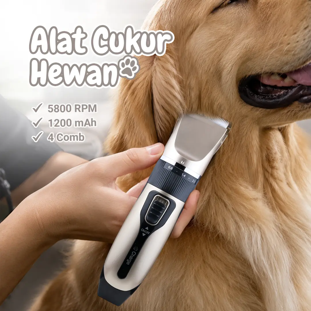 ZIM Alat Cukur Bulu Hewan Anjing Kucing 4 Comb 1200mAh 3.7V - K5