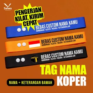 Safwa – Tag Koper Haji Umroh Custom Nama 2 Baris – Label Penanda Koper – Nama + Keterangan