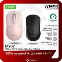 Gambar Mouse Wireless ROBOT M207 Silent click 2.4GHz Optical 1600DPI Kursor Akurat Cocok untuk PC Laptop Original warna hitam dan pink - Garansi Resmi 1 Tahun - BLACK TANPA BATERAI dari Calosastore Kota Malang 3 Tokopedia