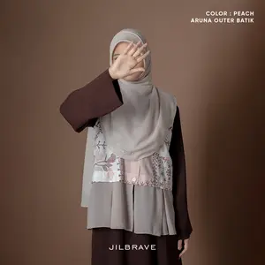 JILBRAVE Aruna Outer Batik Wanita Muslimah Sleeveless Elegan