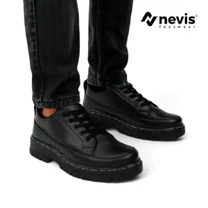 NEVIS Sepatu Pria Formal Marlo Black 39-45 Sepatu Gavi Kerja Kantor Hitam Docmart Shoes Pantofel