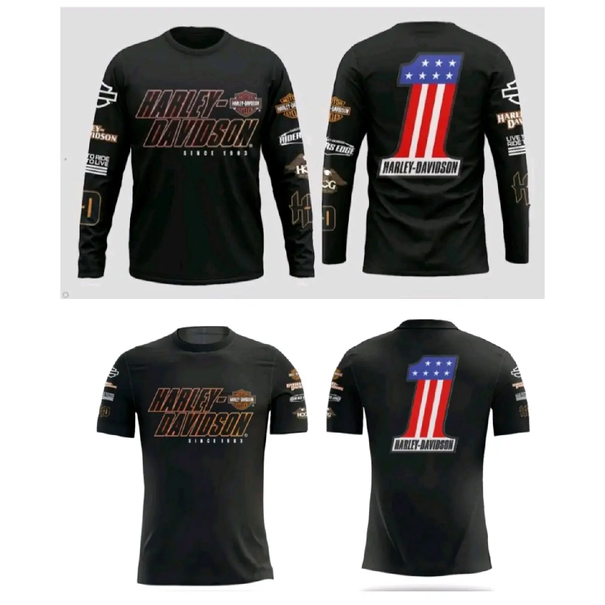 JERSEY HARLEY DAVIDSON FULLPRINT PRIA WANITA KEREN