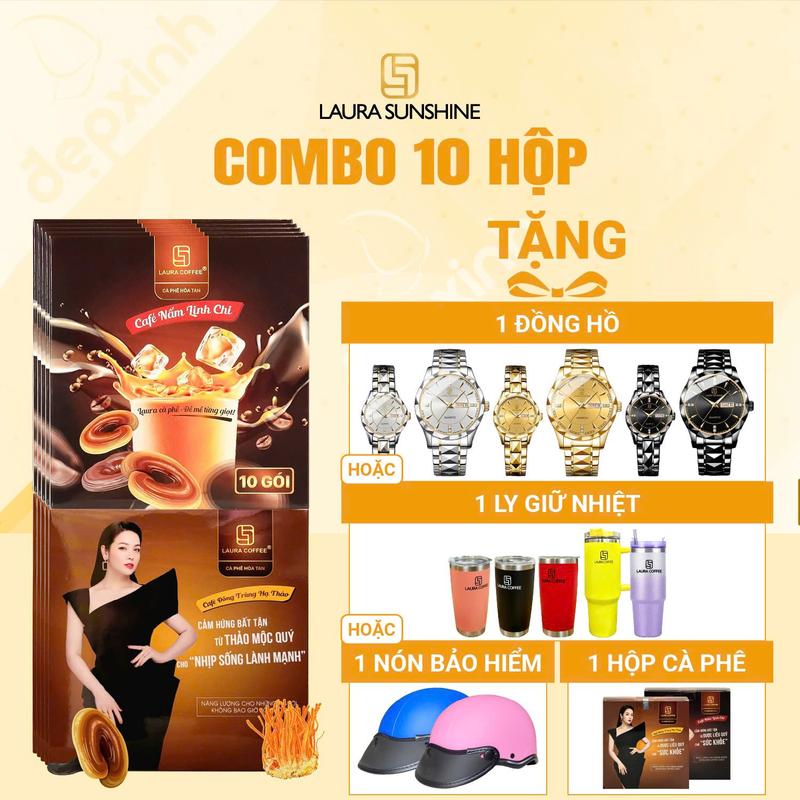 [TẶNG QUÀ] Combo 10 Hộp Cà phê Laura Coffee Nhật Kim Anh ( 10 hộp x 10 gói)