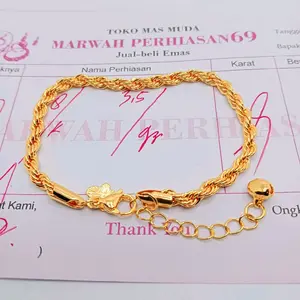 Terbaru GELANG KAKI WANITA MOTIF TAMBANG Ems muda 3,5g free surat resmi toko