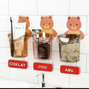 RAK BERUANG TEMPAT SIKAT GIGI / DISPENSER ODOL ORGANIZER SABUN SERBAGUNA / TEMPAT SIKAT GIGI BERUANG