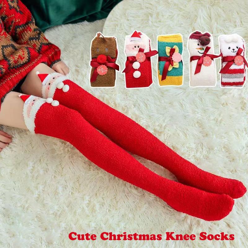  Tất Đùi Qua Đầu Gối Chủ Đề Giáng Sinh Tất Cao Đến Đầu Gối Tất Giữ Ấm Dành Cho Nữ Tất Ủng Giữ Ấm Chân Tất Cao Thích Hợp Để Mặc Hàng Ngày Tiệc Giáng Sinh Và Hóa Trang 