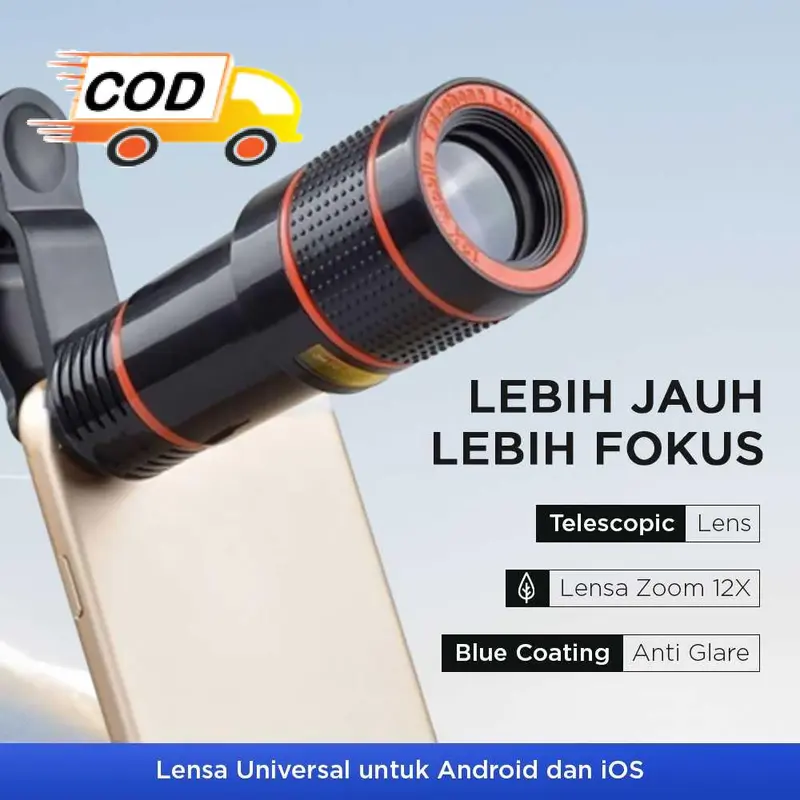 Lensa Tambahan Kamera HP iPhone Zoom Smartphone Teleskop External Single Telescopic Lens