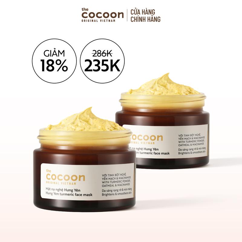 Combo 2 hũ Mặt nạ nghệ Hưng Yên Cocoon giúp da rạng rỡ & mịn màng 30ml