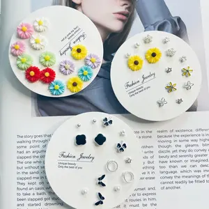 [OOTD WAJIB] Set Anting 7 Pasang Peniti 925  Wanita • Lucu Imut Trendy• Tampil Stylish Setiap Hari • Anti Alergi • Bisa COD