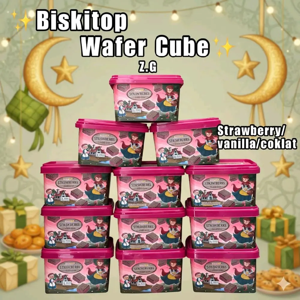 40.BISKITOP WAFER CUBE STRAWBERY ISI 12 PCS