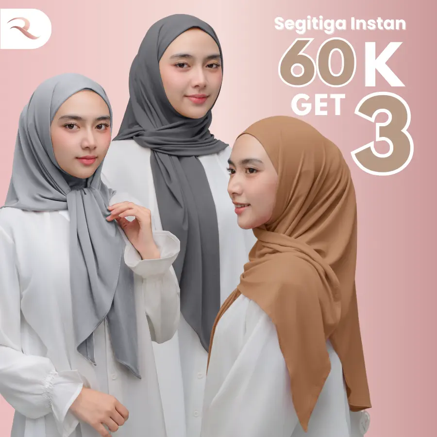 Paket Bundling 3 JILBAB/KERUDUNG SEGITIGA INSTAN
