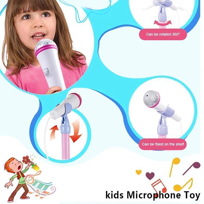 Product Introduction of Teemo 5 Lights Kids Amplified Music Microphone With Stand Karaoke Song Music Instrument Toys For Children 18