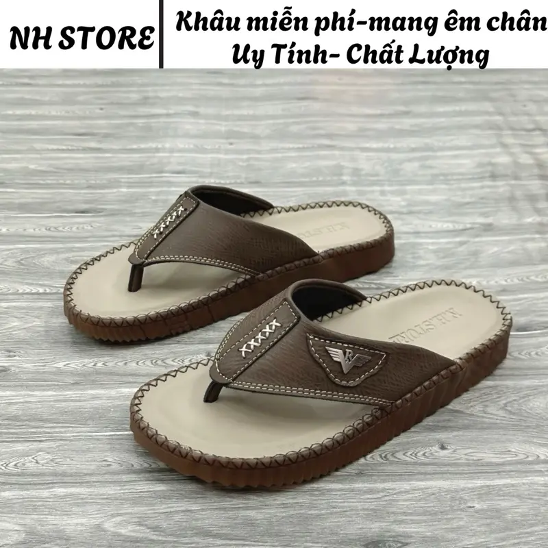 Dép Quai Kẹp nam Doctor da mới. Được khâu chỉ biển xung quanh rất chắc chắn và cao cấp Nhung DéP Sandal Cao Su Sandal Cao Su Jean Đế Bằng 8
