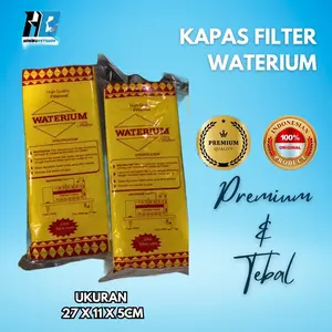 WATERIUM Kapas Filter Aquarium Putih Serat Karbon Aktif 27cm x 11cm Tebal 5cm High Quality & Teknologi Canggih Ideal untuk Saringan Air Jernih dan Bebas Bakteri