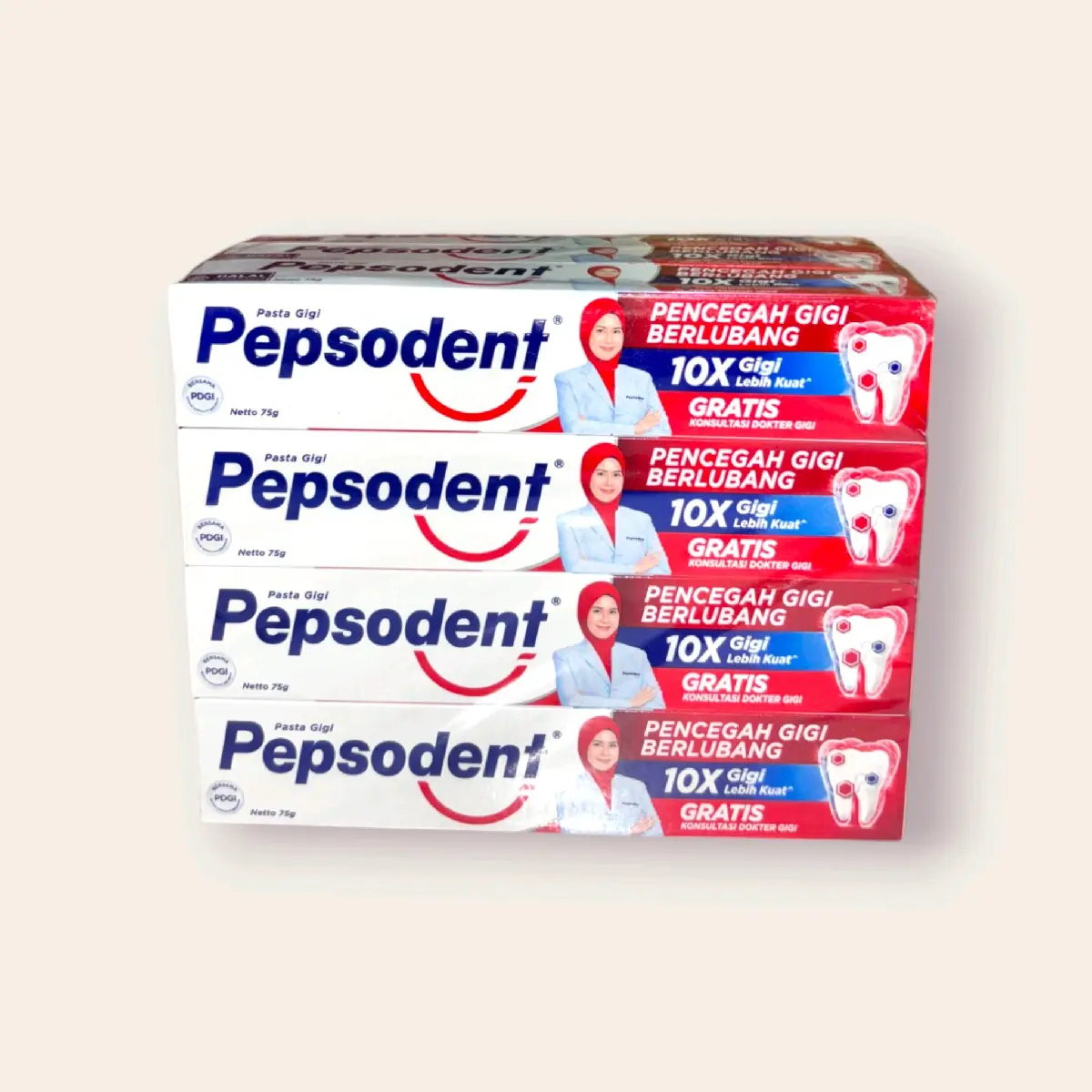 PEPSODENT 75 GRAM PEPSODENT Pasta Gigi Pencegah Gigi Berlubang | Anti-cavity Toothpaste Dengan MikroKalsium | 10X Gigi lebih kuat Penyegar Mulut Gusi Kuning Pembersihan Memutihkan Perawatan