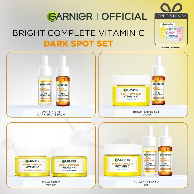 [FREE 3X Skincare] Paket Hemat Brightening - Glowing ISI 2 ISI 3 - Brightening - Krim Pagi Malam – Bundle – Serum Vitamin C - Moisturizer 1
