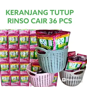 paket murah!!keranjang tutup +rinso cair 36 pcs packing kardus bisa buat Kado Hadiah Pakaian