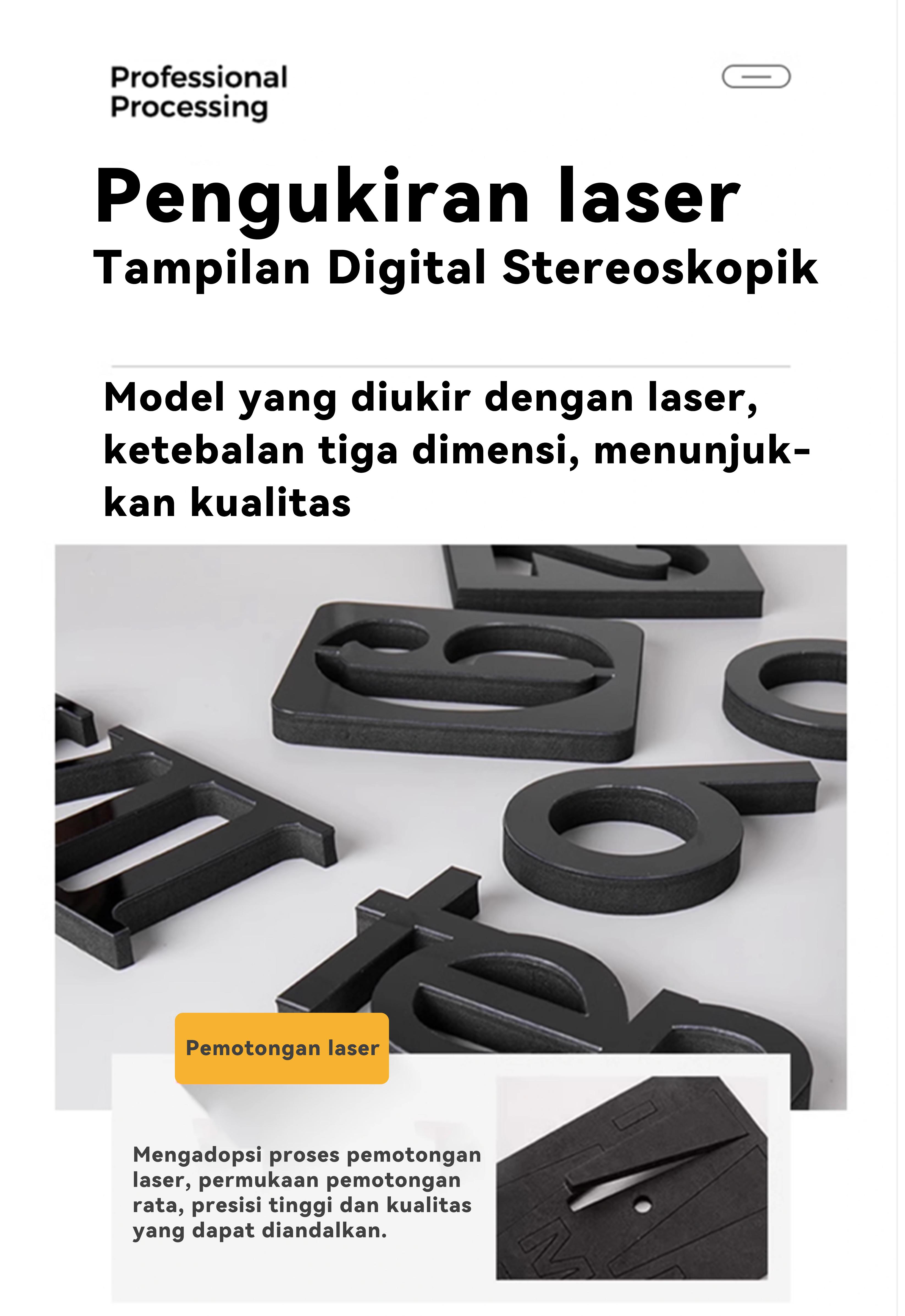 QPT Mall Jam Dinding 3D  Stiker Jam Dinding Digital 3D Tanpa Bingkai DIY Untuk Dekorasi Rumah atau Kantor  Tempel Besar Huruf Portabel Silver Clocks