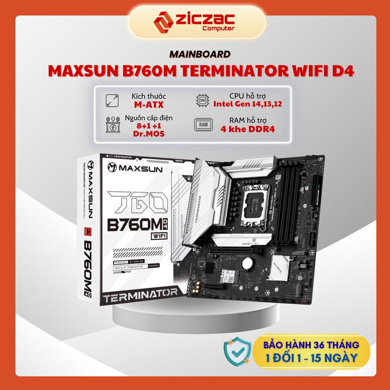 Mainboard MAXSUN B760M Terminator DDR4 WiFi 6 PCIe 5.0 + 3 khe NVMe 4.0