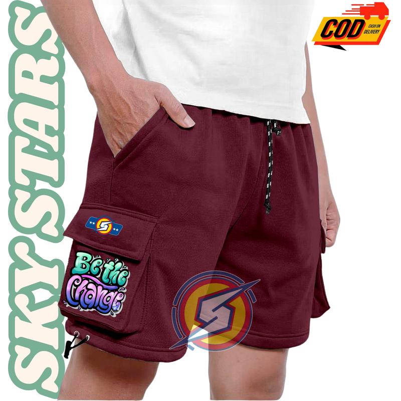 Celana Pendek Santai Surfing Pantai Terpopuler Party Bahan Kain Fleece Tebal Lembut Adem Cargo Pendek Pria Wanita Kekinian Surfing Sablon Distro Shorts Katun Dewasa Hitam 5