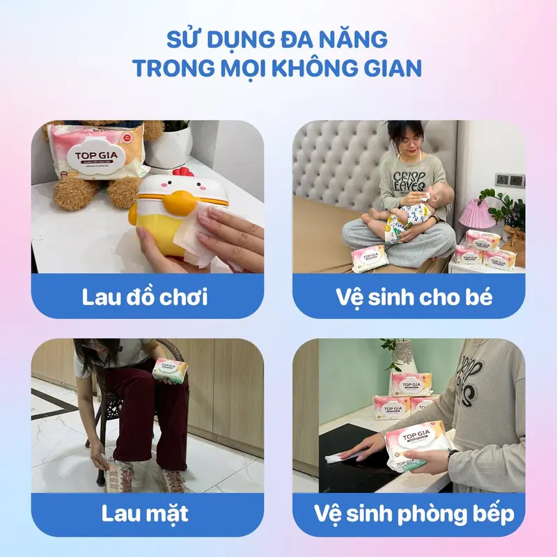 [DEAL Mua 10 TẶNG 10] Thùng 10 bịch khăn ướt cao cấp kích thước 14x18cm không cồn không hương liệu Tặng 10 gói khăn ướt mini MỚI mềm mịn tiện lợi Giấy Ăn Khăn Giấy (KU) 2