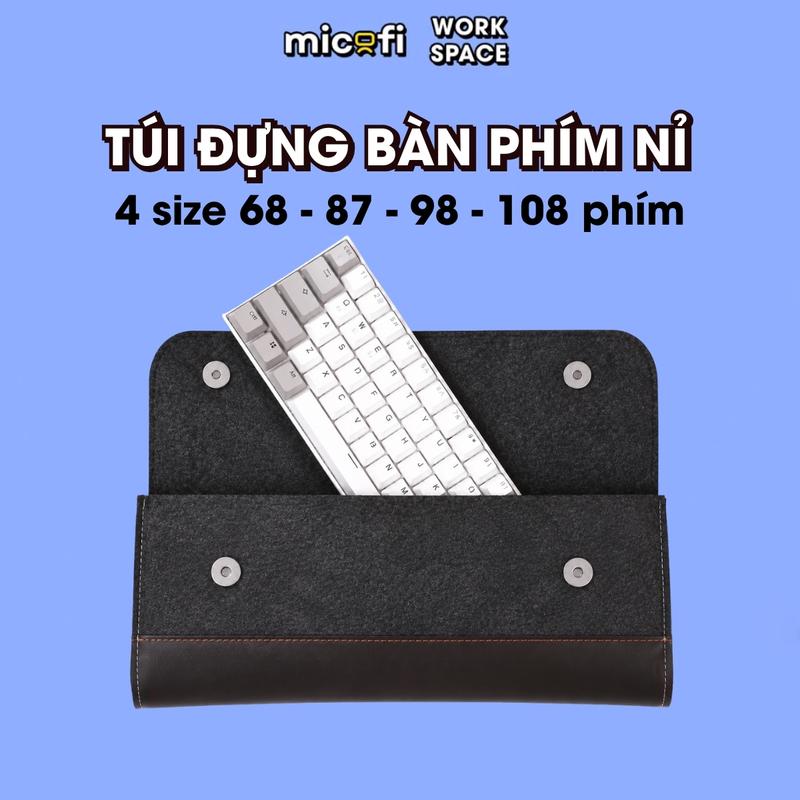 Túi Đựng Bàn Phím Nỉ Da PU, Túi Vỏ Hộp Chống Sốc Đựng Bàn Phím Cơ Máy Tính Laptop 68 87 98 104 Phím Khoá Nam Châm
