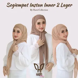 HASTI - Hijab segi empat instan inner 2 layer ceruty babydoll Kerudung Segitiga HASTI - Hijab segi empat instan inner 2 layer ceruty babydoll Kerudung Segitiga