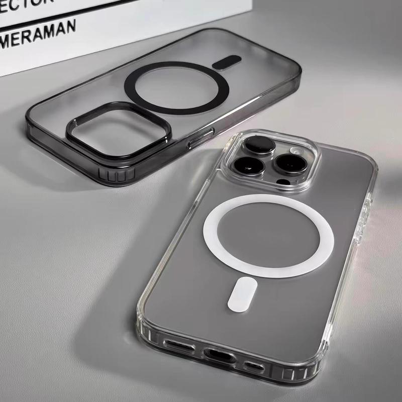 Ốp lưng nam châm bề mặt nhám – Hoàn thiện nhám cao cấp | Mặt lưng Acrylic trong suốt | Bảo vệ camera | Ốp chống sốc MagSafe với các góc được gia cố – ​​Tương thích với dòng iPhone 11–18 (S005)