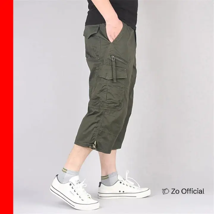 Garvelo Belerizza Celana Pendek Cargo Pria Bahan Katun Chino panjang 3/4 Model Casual Kualitas Distro 2