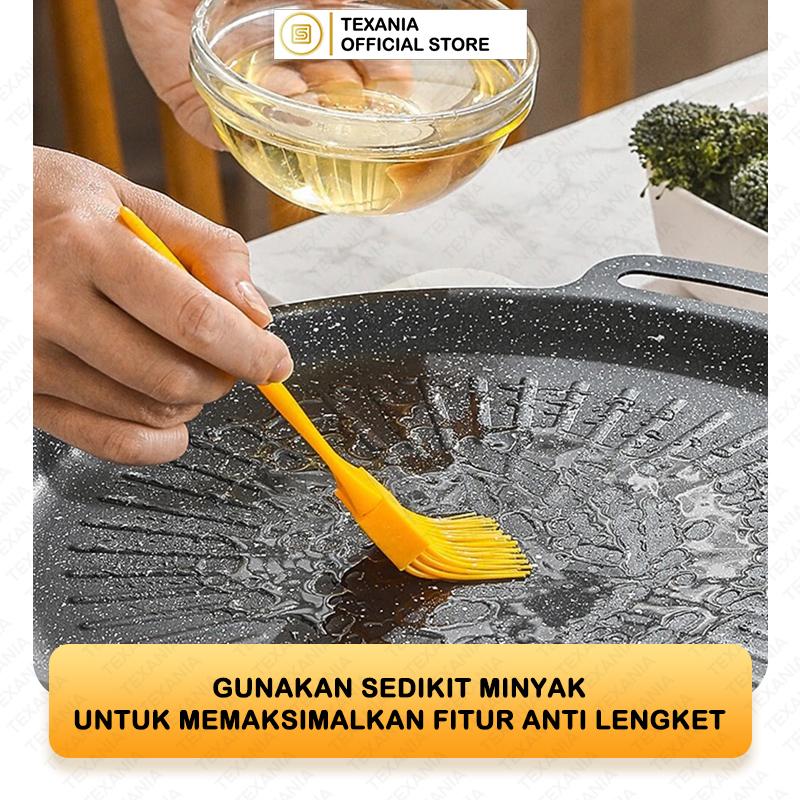 [EXCLUSIVE ISCHAINDYOFC] TEXANIA Korean Grill BBQ Plate 36cm Anti Lengket Kitchenware Praktis dan Efisien untuk Memasak BBQ Korea Kitchenware